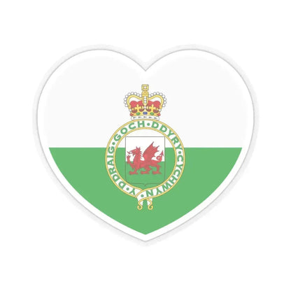 Heart Flag of Wales 1953-1959 - STICKER Vinyl Kiss-Cut Decal 6 Inch Transparent - The Sticker Space