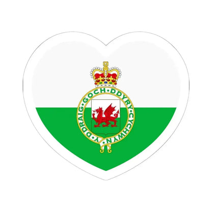 Heart Flag of Wales 1953-1959 - STICKER Vinyl Kiss-Cut Decal 6 Inch White - The Sticker Space