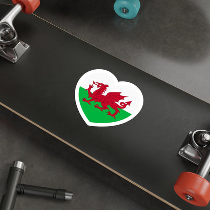 Heart Flag of Wales - STICKER Vinyl Die-Cut Decal-The Sticker Space