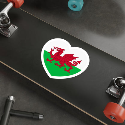 Heart Flag of Wales - STICKER Vinyl Die-Cut Decal-The Sticker Space