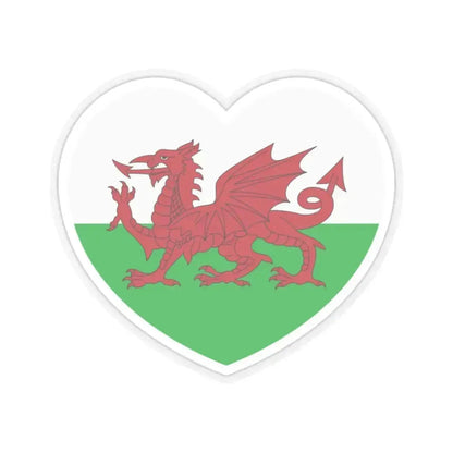 Heart Flag of Wales - STICKER Vinyl Kiss-Cut Decal 2 Inch Transparent - The Sticker Space