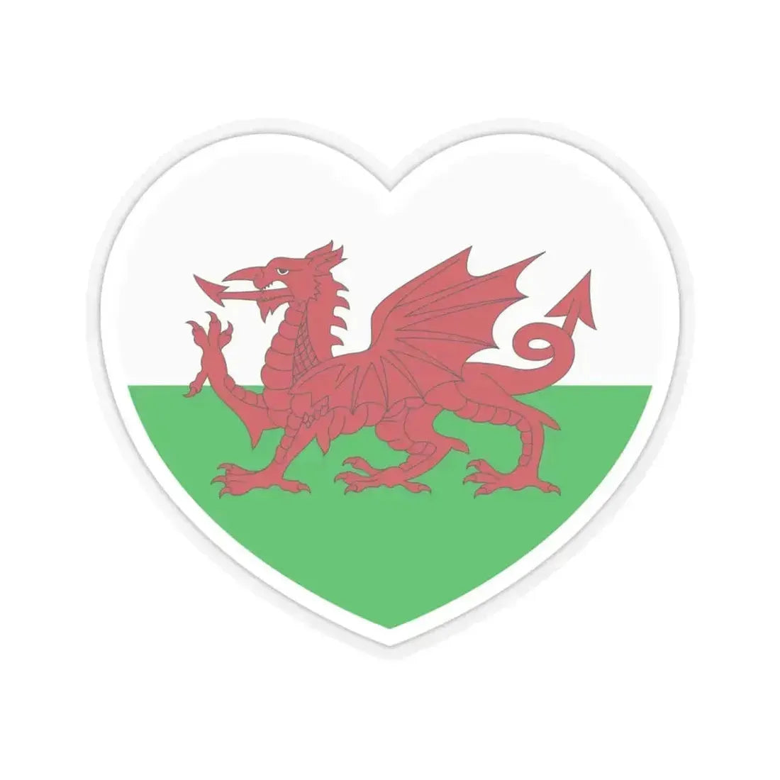 Heart Flag of Wales - STICKER Vinyl Kiss-Cut Decal 4 Inch Transparent - The Sticker Space