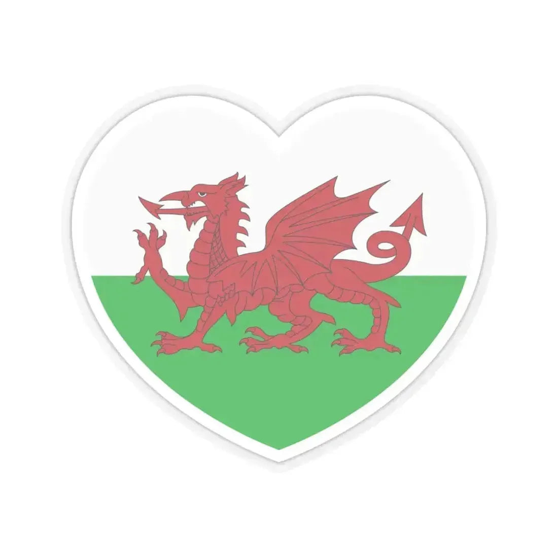 Heart Flag of Wales - STICKER Vinyl Kiss-Cut Decal 6 Inch Transparent - The Sticker Space