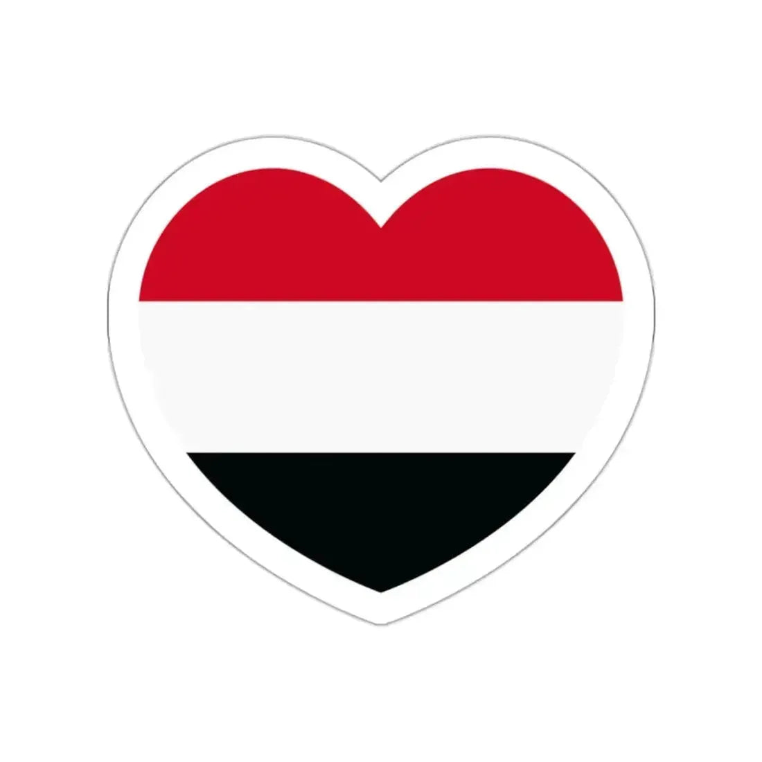 Heart Flag of Yemen - STICKER Vinyl Die-Cut Decal White Die-Cut 2 Inch - The Sticker Space