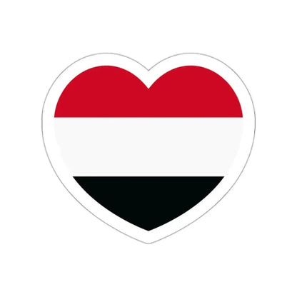 Heart Flag of Yemen - STICKER Vinyl Die-Cut Decal White Die-Cut 2 Inch - The Sticker Space