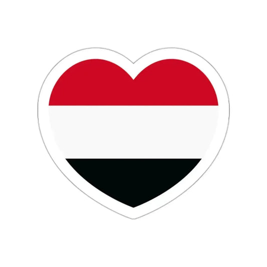 Heart Flag of Yemen - STICKER Vinyl Die-Cut Decal White Die-Cut 2 Inch - The Sticker Space