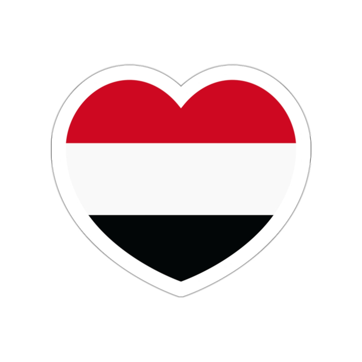 Heart Flag of Yemen - STICKER Vinyl Die-Cut Decal-White-The Sticker Space