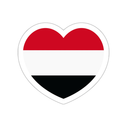 Heart Flag of Yemen - STICKER Vinyl Die-Cut Decal-White-The Sticker Space