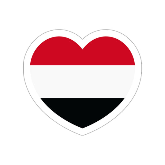 Heart Flag of Yemen - STICKER Vinyl Die-Cut Decal-White-The Sticker Space