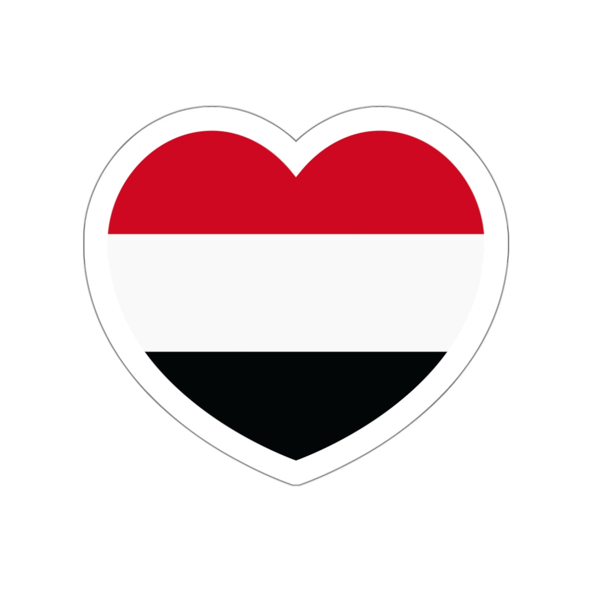 Heart Flag of Yemen - STICKER Vinyl Die-Cut Decal-White-The Sticker Space