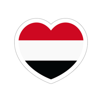 Heart Flag of Yemen - STICKER Vinyl Die-Cut Decal-White-The Sticker Space