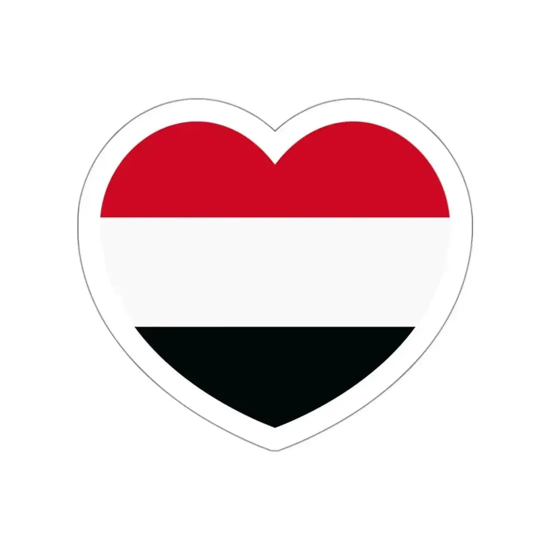 Heart Flag of Yemen - STICKER Vinyl Die-Cut Decal White Die-Cut 3 Inch - The Sticker Space
