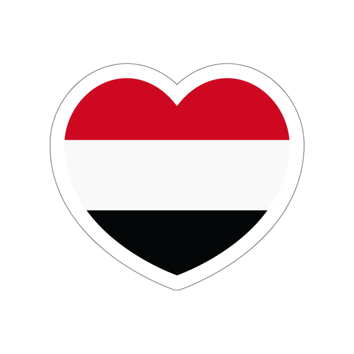 Heart Flag of Yemen - STICKER Vinyl Die-Cut Decal-White-The Sticker Space