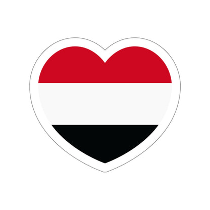 Heart Flag of Yemen - STICKER Vinyl Die-Cut Decal-White-The Sticker Space