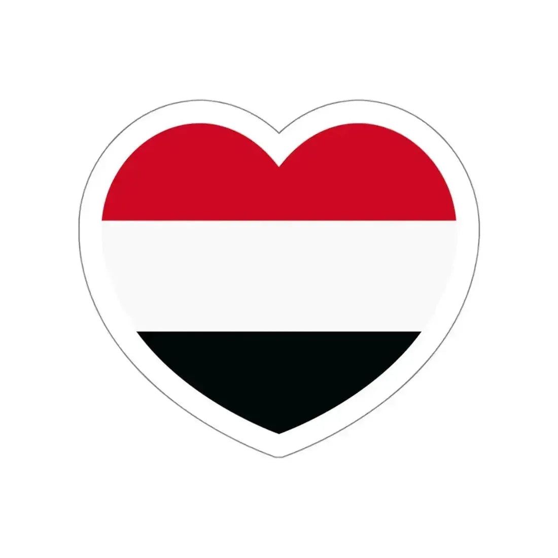 Heart Flag of Yemen - STICKER Vinyl Die-Cut Decal White Die-Cut 6 Inch - The Sticker Space