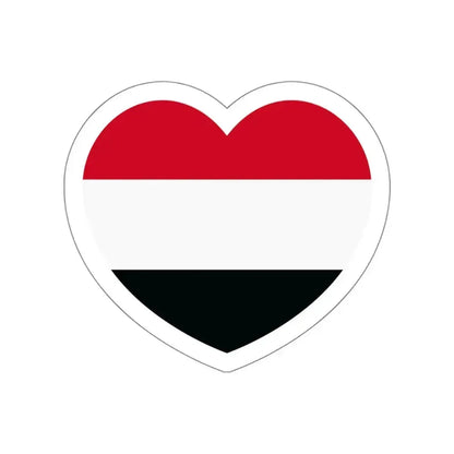 Heart Flag of Yemen - STICKER Vinyl Die-Cut Decal White Die-Cut 6 Inch - The Sticker Space