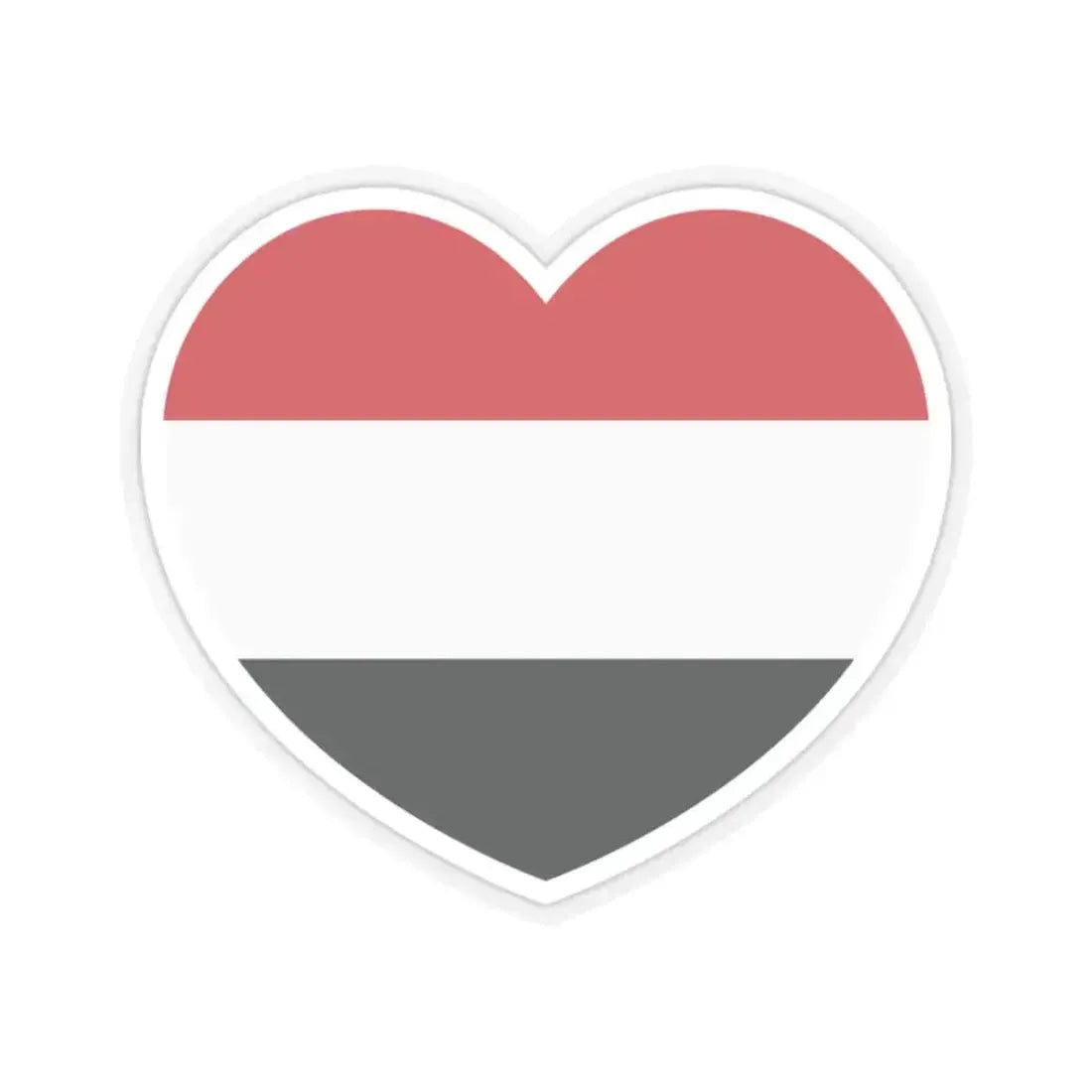 Heart Flag of Yemen - STICKER Vinyl Kiss-Cut Decal 2 Inch Transparent - The Sticker Space