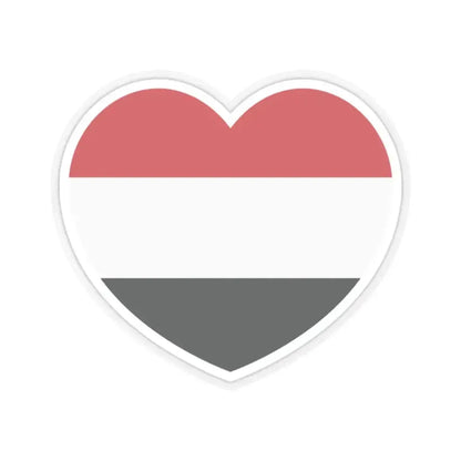 Heart Flag of Yemen - STICKER Vinyl Kiss-Cut Decal 2 Inch Transparent - The Sticker Space