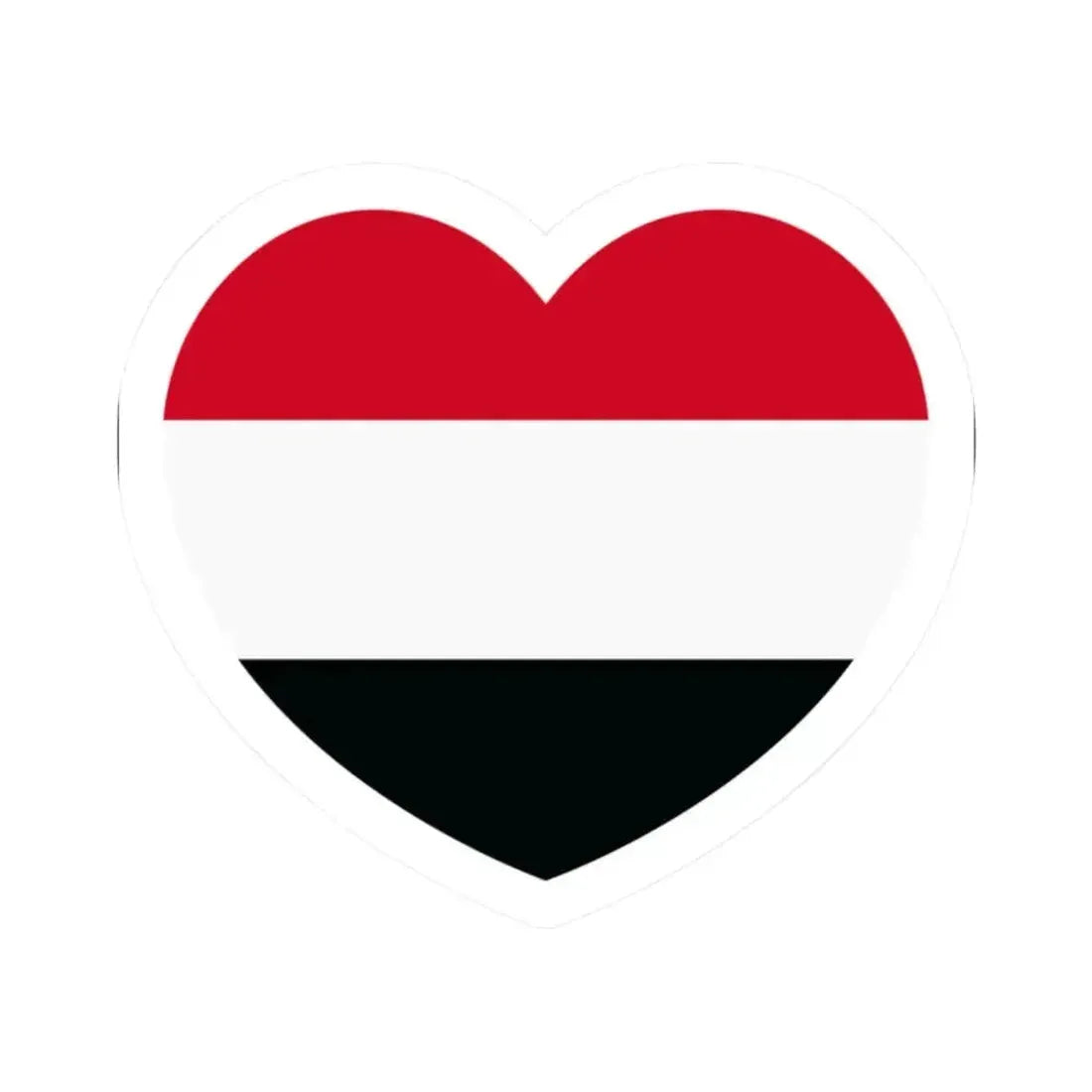 Heart Flag of Yemen - STICKER Vinyl Kiss-Cut Decal 2 Inch White - The Sticker Space