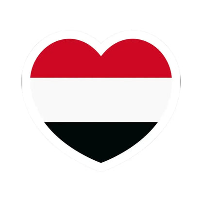Heart Flag of Yemen - STICKER Vinyl Kiss-Cut Decal 2 Inch White - The Sticker Space