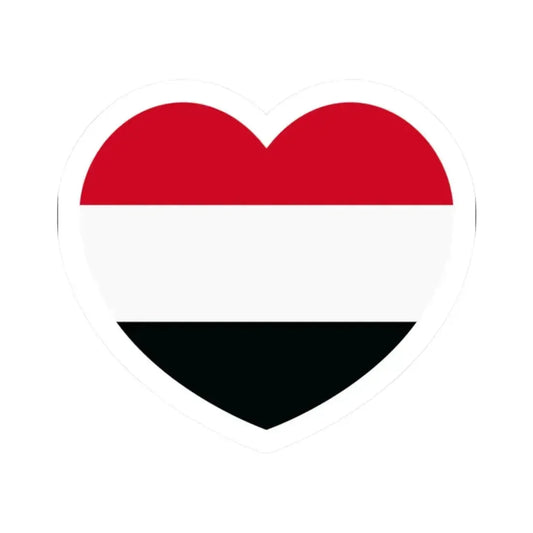 Heart Flag of Yemen - STICKER Vinyl Kiss-Cut Decal 2 Inch White - The Sticker Space