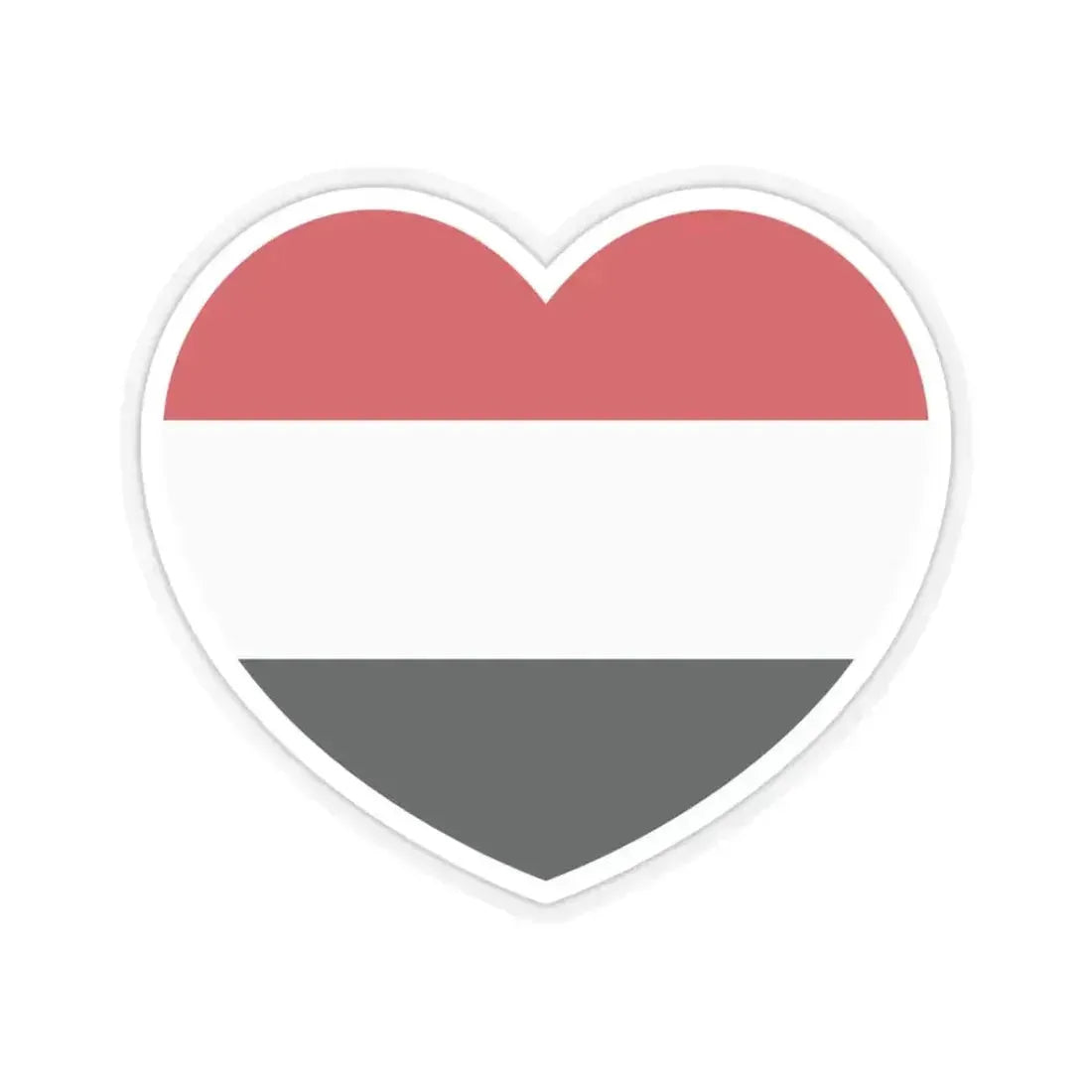 Heart Flag of Yemen - STICKER Vinyl Kiss-Cut Decal 3 Inch Transparent - The Sticker Space