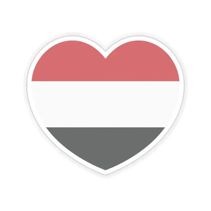 Heart Flag of Yemen - STICKER Vinyl Kiss-Cut Decal 3 Inch Transparent - The Sticker Space