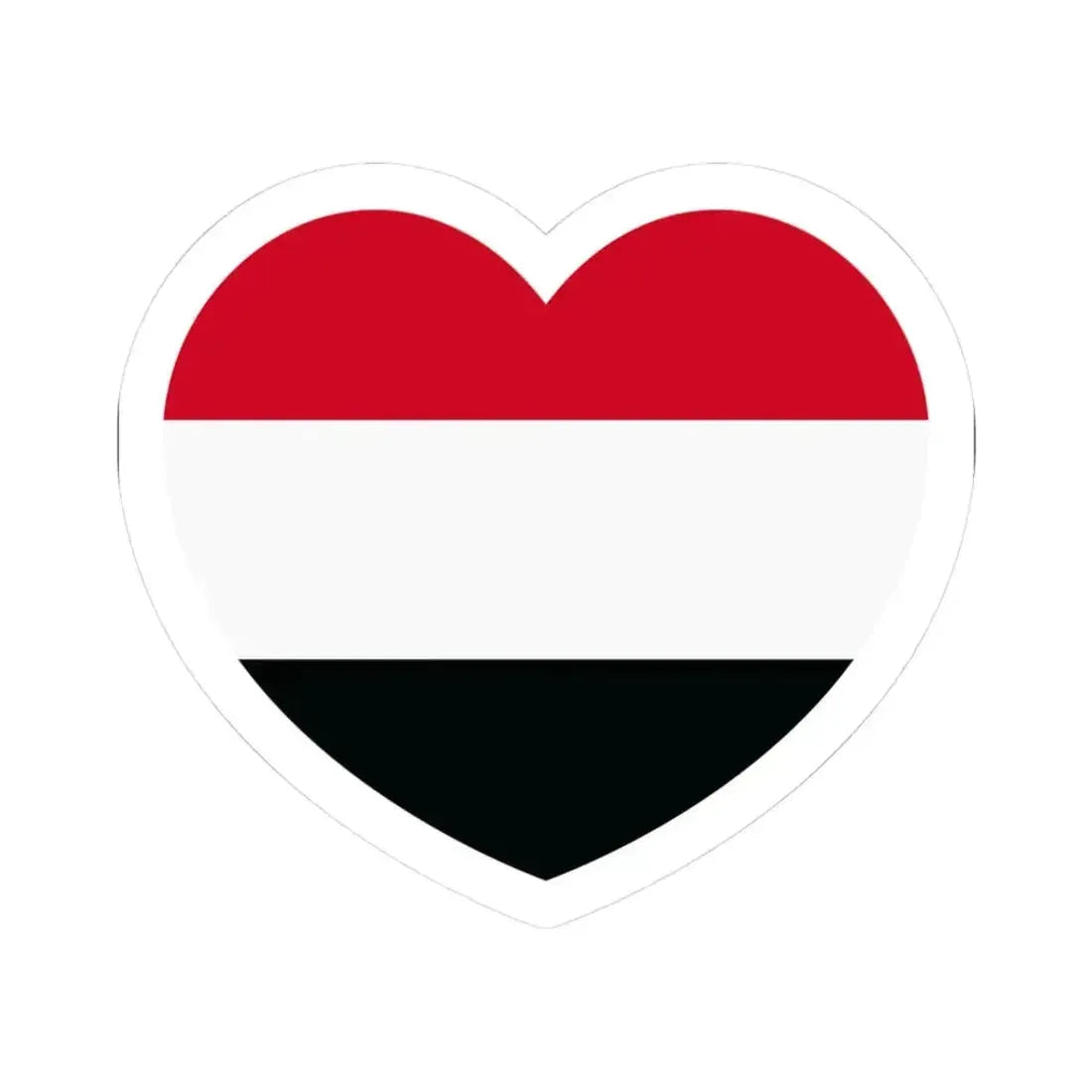 Heart Flag of Yemen - STICKER Vinyl Kiss-Cut Decal 3 Inch White - The Sticker Space