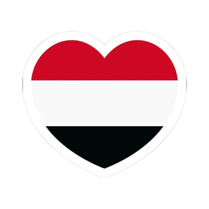 Heart Flag of Yemen - STICKER Vinyl Kiss-Cut Decal 3 Inch White - The Sticker Space