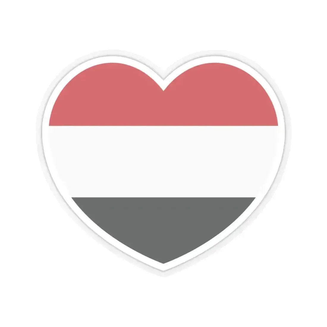 Heart Flag of Yemen - STICKER Vinyl Kiss-Cut Decal 4 Inch Transparent - The Sticker Space