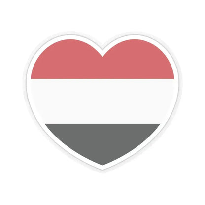 Heart Flag of Yemen - STICKER Vinyl Kiss-Cut Decal 4 Inch Transparent - The Sticker Space