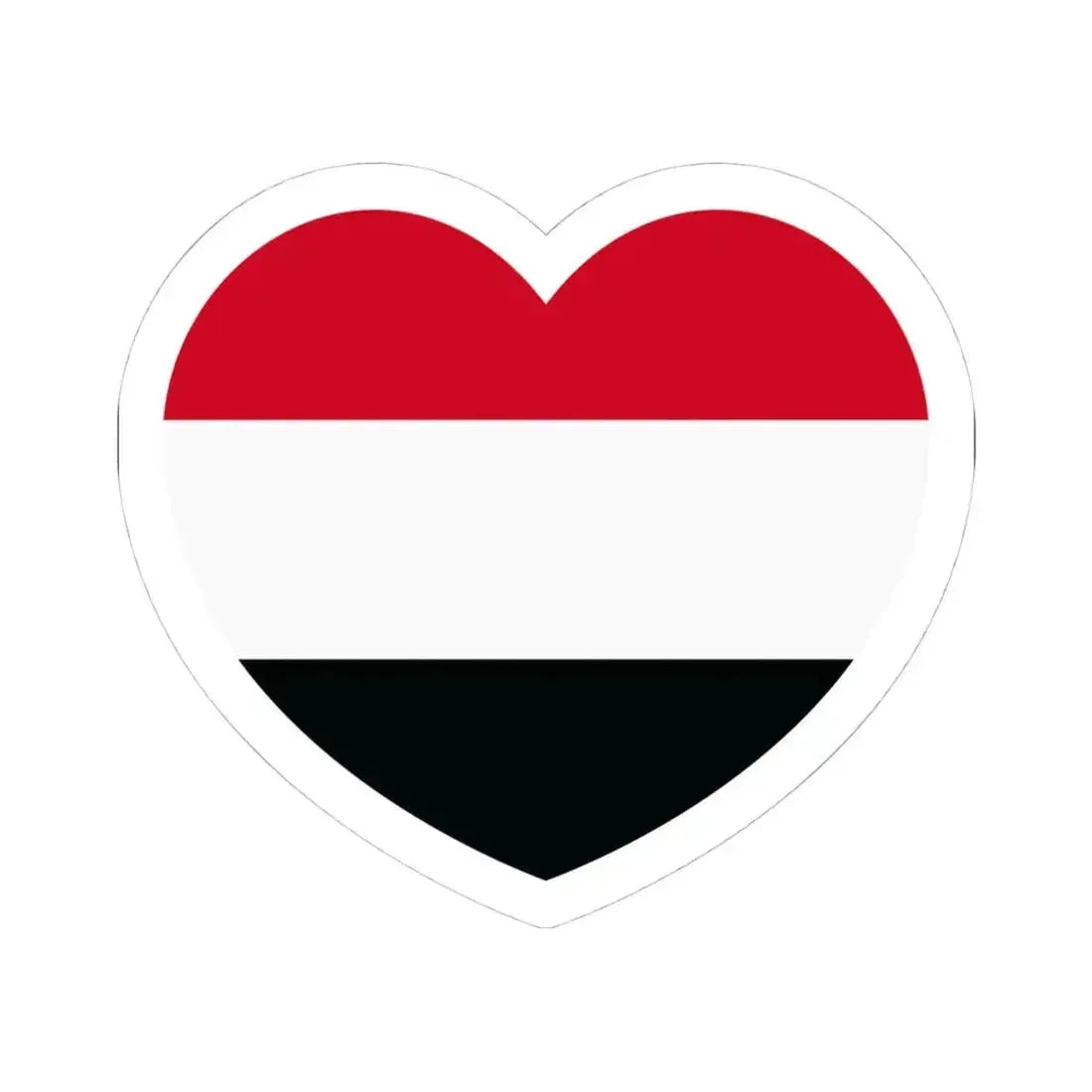 Heart Flag of Yemen - STICKER Vinyl Kiss-Cut Decal 4 Inch White - The Sticker Space