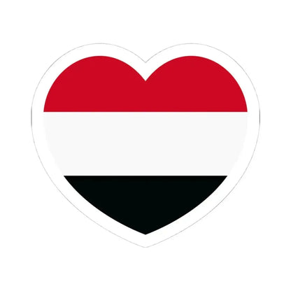 Heart Flag of Yemen - STICKER Vinyl Kiss-Cut Decal 4 Inch White - The Sticker Space