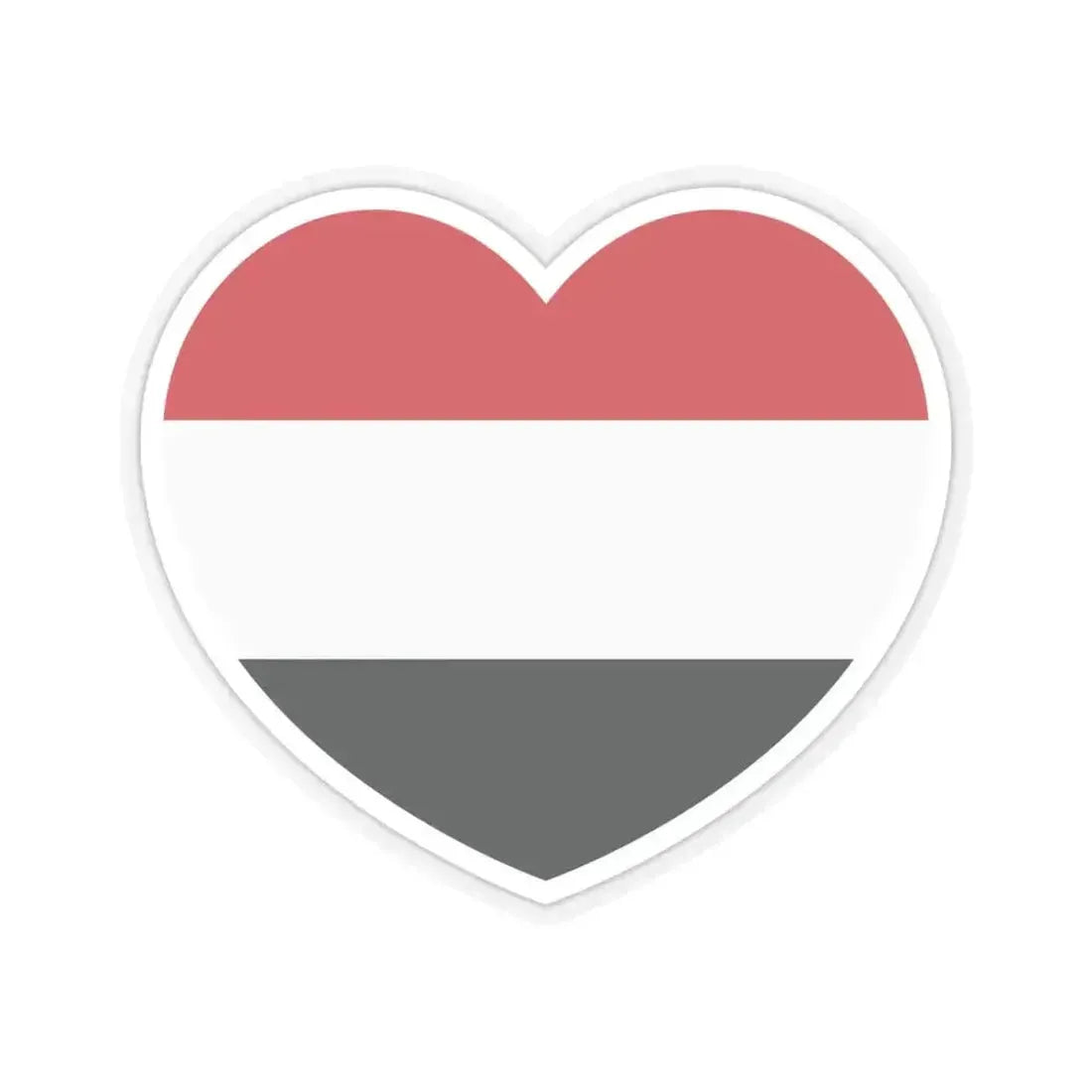 Heart Flag of Yemen - STICKER Vinyl Kiss-Cut Decal 6 Inch Transparent - The Sticker Space