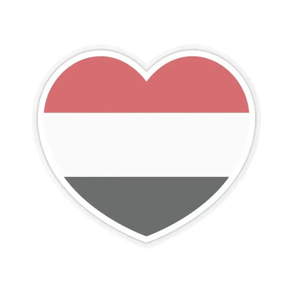 Heart Flag of Yemen - STICKER Vinyl Kiss-Cut Decal 6 Inch Transparent - The Sticker Space