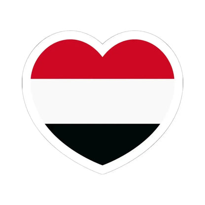 Heart Flag of Yemen - STICKER Vinyl Kiss-Cut Decal 6 Inch White - The Sticker Space