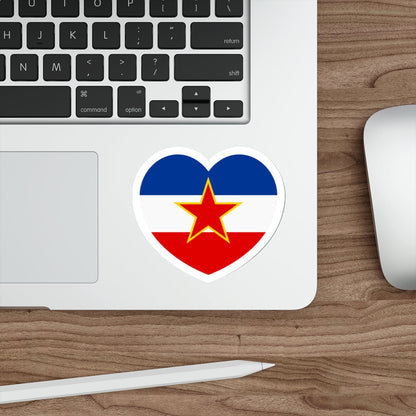 Heart Flag of Yugoslavia - STICKER Vinyl Die-Cut Decal-The Sticker Space