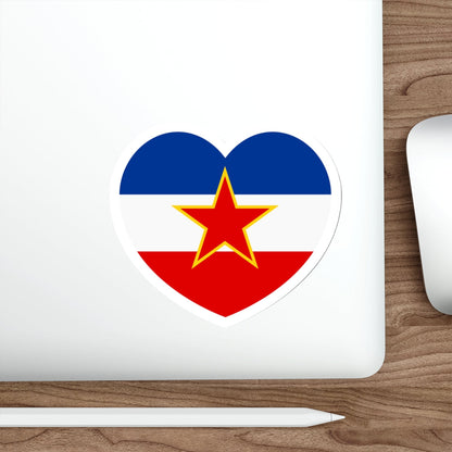 Heart Flag of Yugoslavia - STICKER Vinyl Die-Cut Decal-The Sticker Space