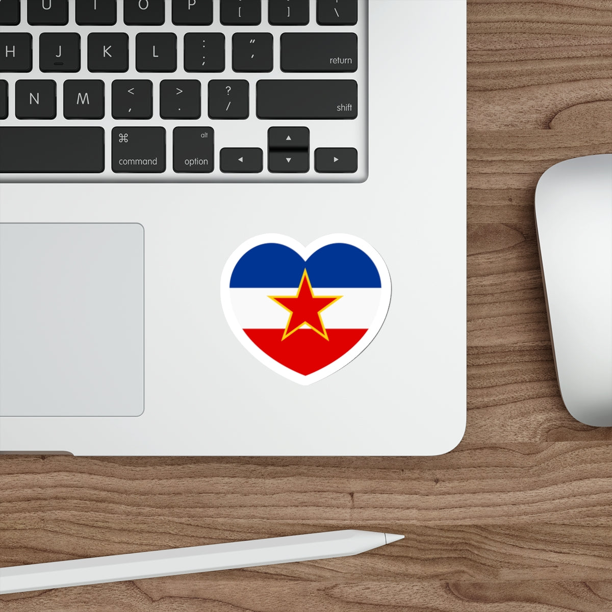 Heart Flag of Yugoslavia - STICKER Vinyl Die-Cut Decal-The Sticker Space