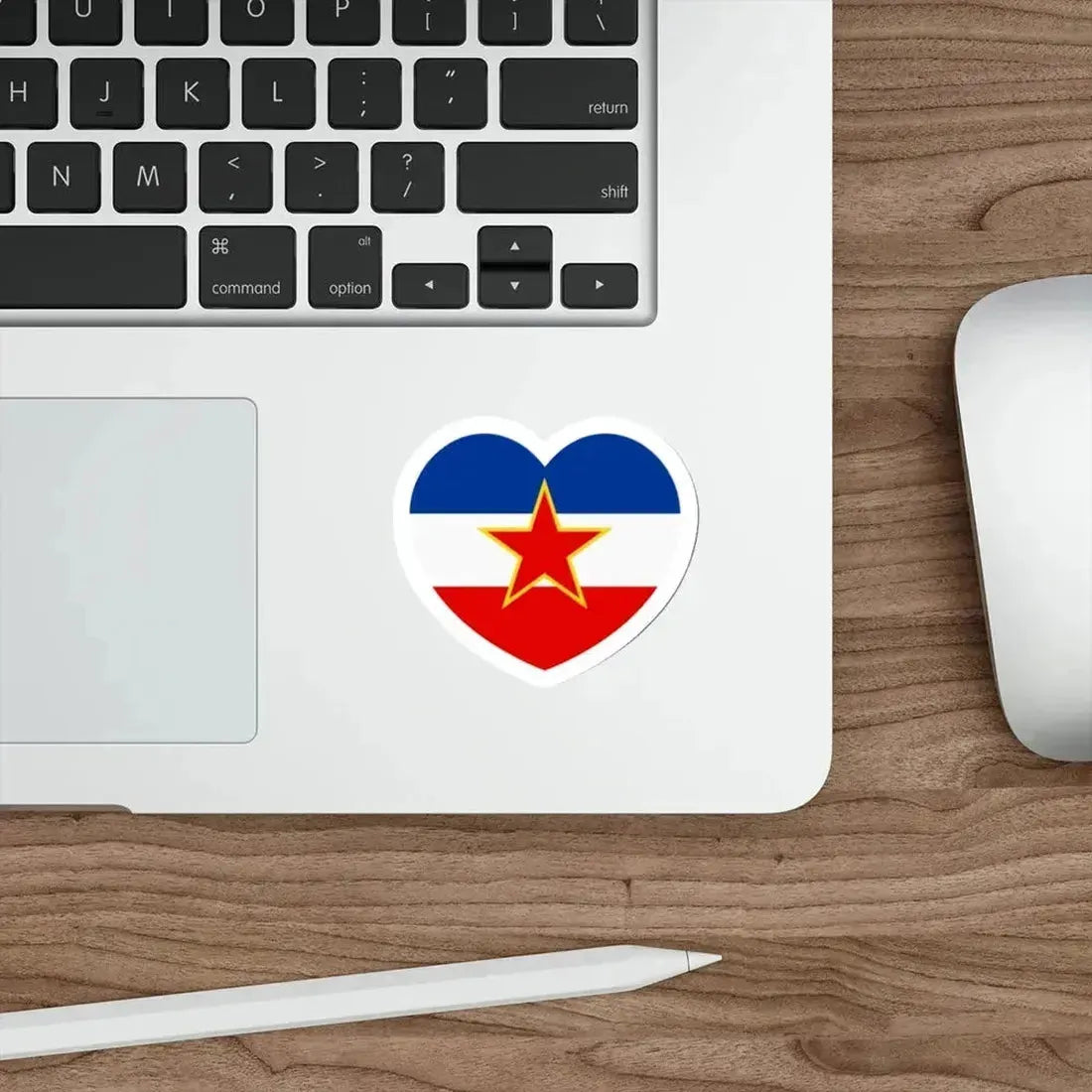 Heart Flag of Yugoslavia - STICKER Vinyl Die-Cut Decal - The Sticker Space