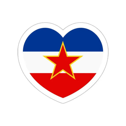 Heart Flag of Yugoslavia - STICKER Vinyl Die-Cut Decal White Die-Cut 2 Inch - The Sticker Space