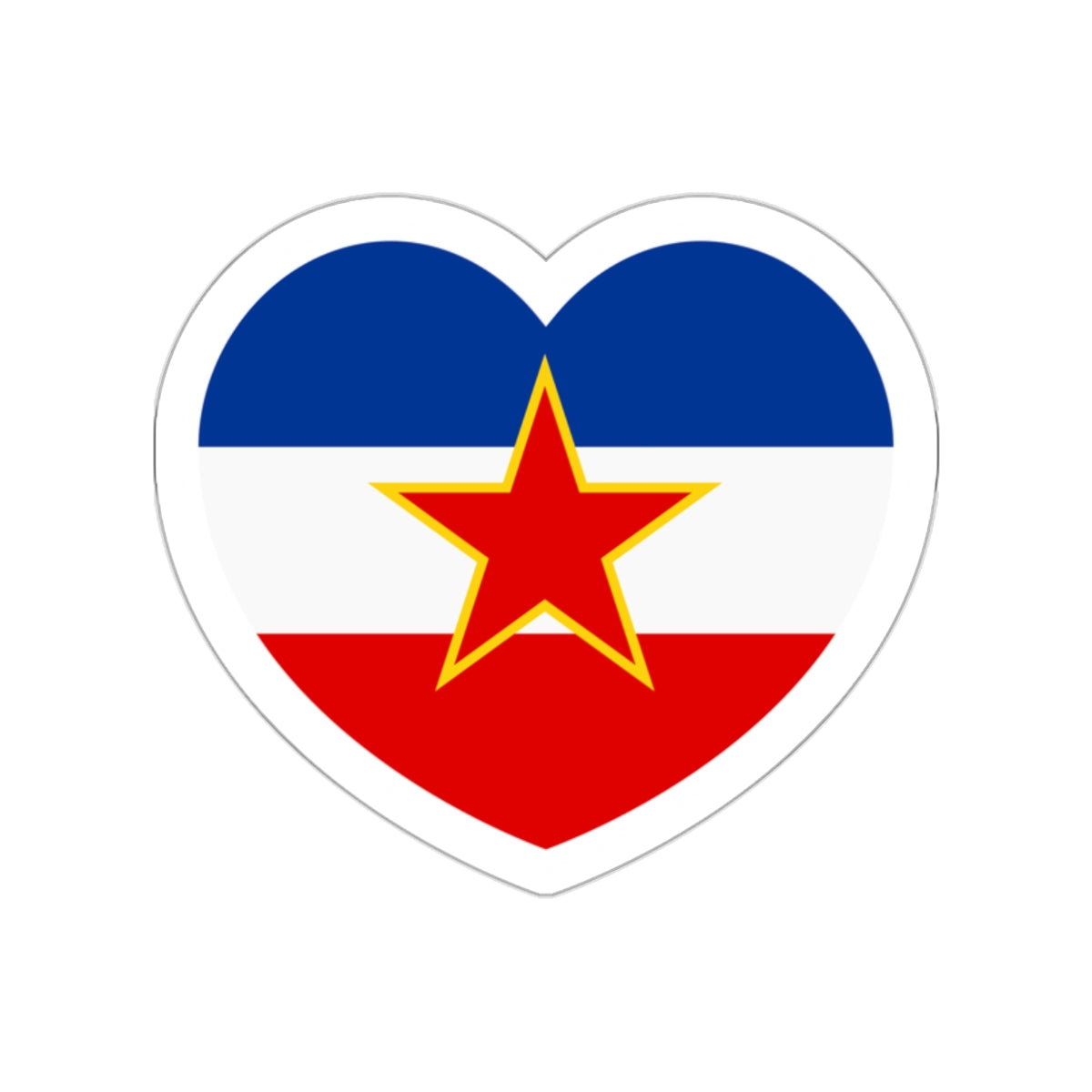 Heart Flag of Yugoslavia - STICKER Vinyl Die-Cut Decal-White-The Sticker Space