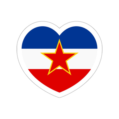 Heart Flag of Yugoslavia - STICKER Vinyl Die-Cut Decal-White-The Sticker Space