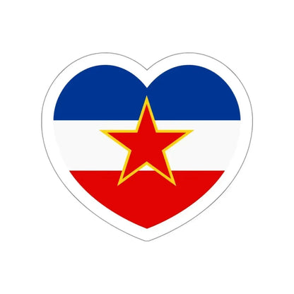 Heart Flag of Yugoslavia - STICKER Vinyl Die-Cut Decal White Die-Cut 3 Inch - The Sticker Space