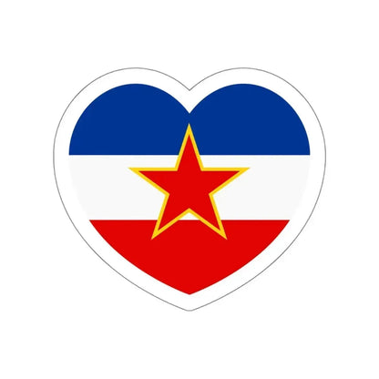 Heart Flag of Yugoslavia - STICKER Vinyl Die-Cut Decal White Die-Cut 4 Inch - The Sticker Space