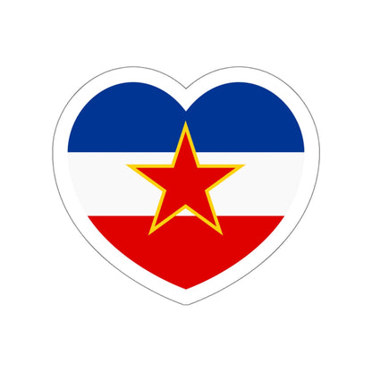 Heart Flag of Yugoslavia - STICKER Vinyl Die-Cut Decal-White-The Sticker Space