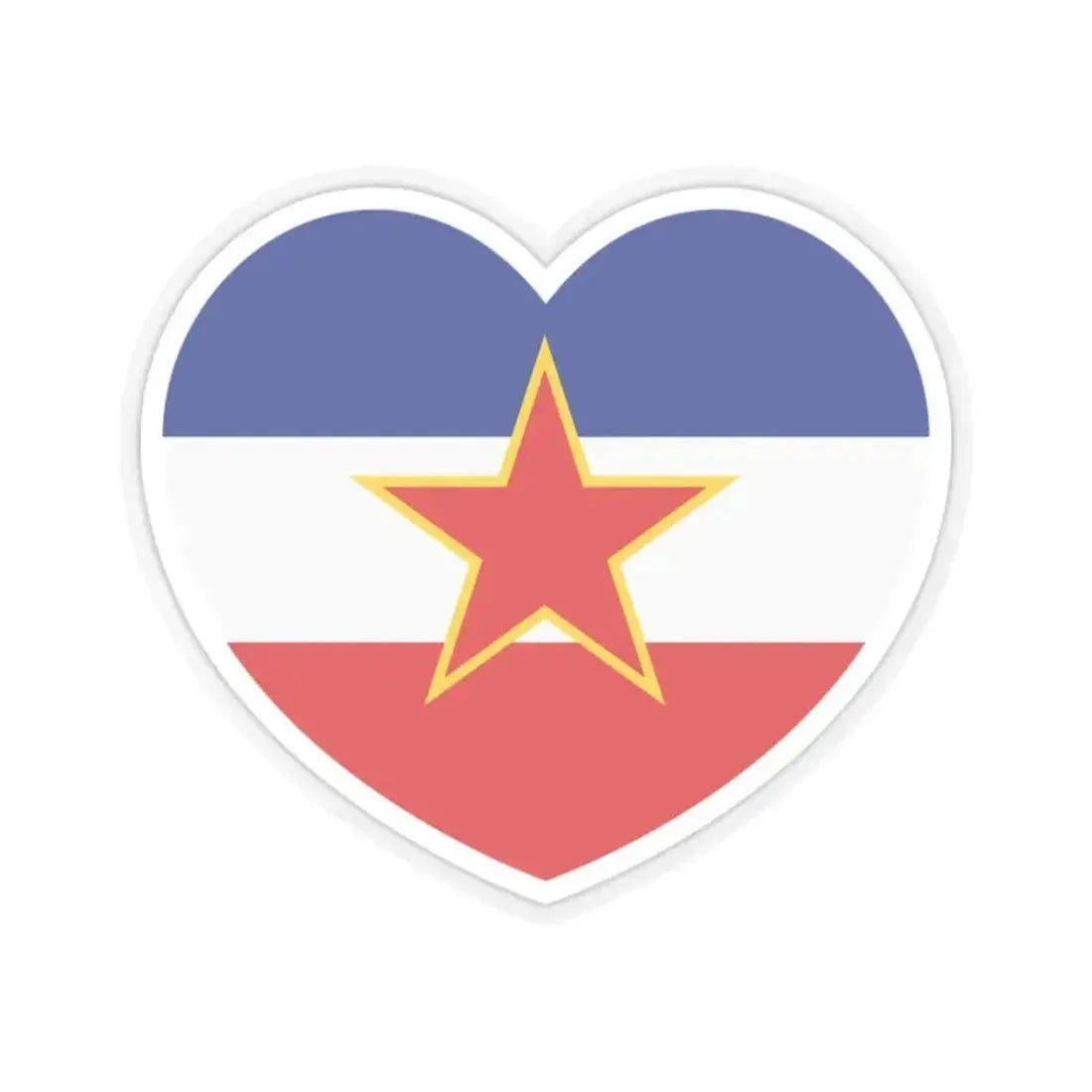 Heart Flag of Yugoslavia - STICKER Vinyl Kiss-Cut Decal 2 Inch Transparent - The Sticker Space