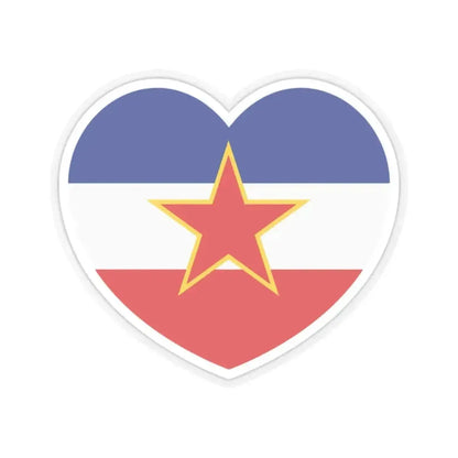 Heart Flag of Yugoslavia - STICKER Vinyl Kiss-Cut Decal 2 Inch Transparent - The Sticker Space