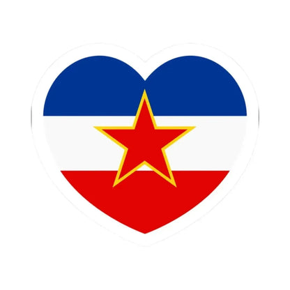 Heart Flag of Yugoslavia - STICKER Vinyl Kiss-Cut Decal 2 Inch White - The Sticker Space