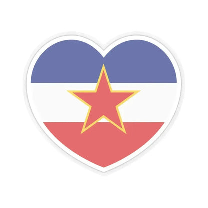 Heart Flag of Yugoslavia - STICKER Vinyl Kiss-Cut Decal 3 Inch Transparent - The Sticker Space